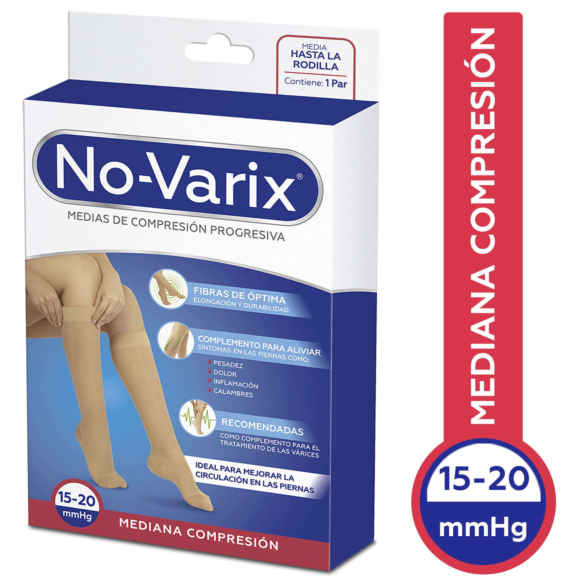 Medias No-Varix® mujer 20-30 mmHg transparente - novarixco
