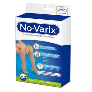 Medias No-Varix® unisex 30-40 mmHg opaca puntera abierta